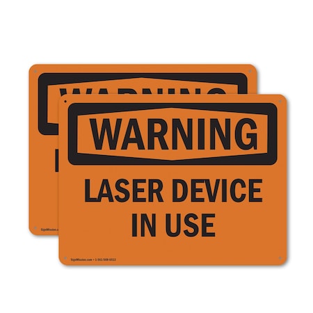 Signmission Radiation & Laser Sign, 7 in H x 10 in W, Aluminum, Rectangle OS-2PACK-WS-A-710-L-12229